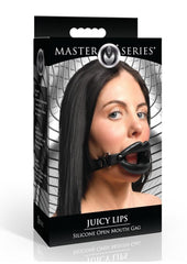 Juicy Lips Silicone Open Mouth Gag - Black