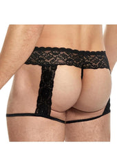 Lace King Men's Lace and Mesh Garter Panty