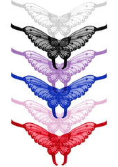 Leg Avenue Butterfly Crotchless with Pearl Sequin Detail (12 Pack) - Plus Size - Assorted - Assorted Colors - Queen