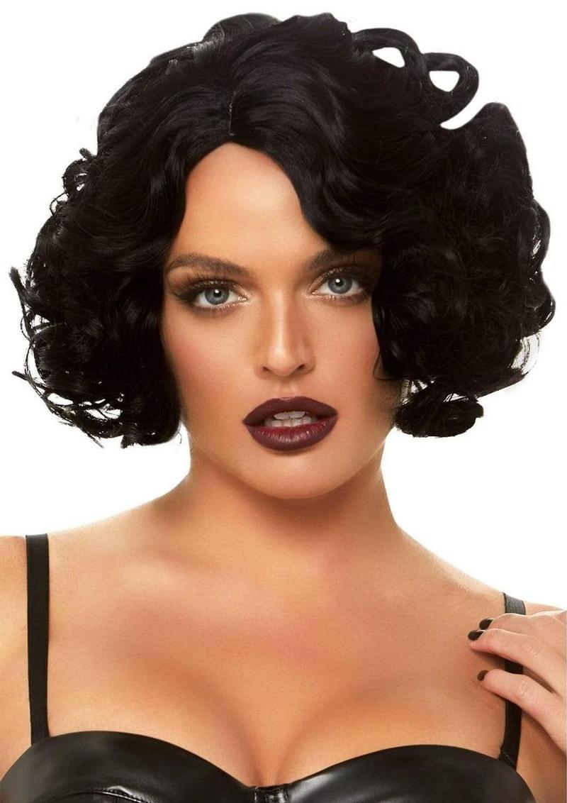 Leg Avenue Curly Bob Wig - Black - One Size