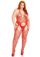 Leg Avenue Seamless Heart Net Suspender Bodystocking