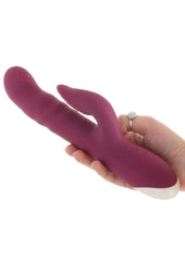 Lovely Lucy Rechargeable Silicone Dual Vibrator with Clitoral Stimulator