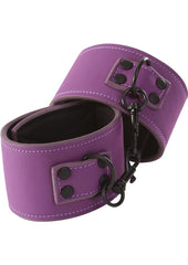 Lust Bondage Wrist Cuff - Black/Purple