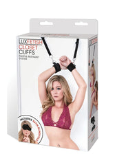 Lux Fetish Closet Cuffs Adjustable Playful Restraint System - Black - 4 Piece Set