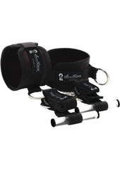 Lux Fetish Closet Cuffs Adjustable Playful Restraint System - Black - 4 Piece Set