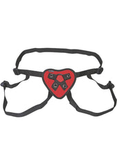 Lux Fetish Red Heart Strap-On Harness Adjustable - Red