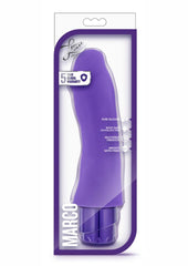 Luxe Marco Silicone Vibrating Dildo - Purple - 7.75in