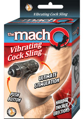 Macho Vibrating Cock Sling Cock Ring - Black