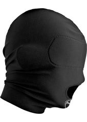 Master Series Disguise Open Mouth Hood with Padded Blindfold - Black