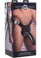 Master Series Infiltrator II Hollow Strap-On + 9in Dildo - Black