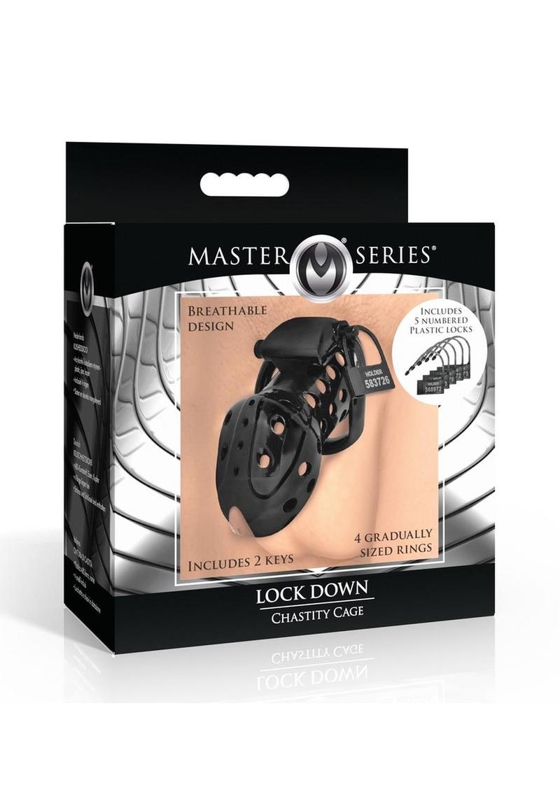 Master Series Lock Down Chastity Cage - Black