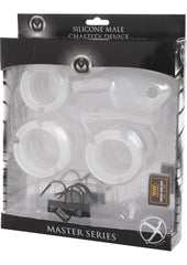 Master Series Sado Chamber Silicone Male Chastity Device - Clear