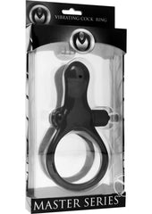 Master Series The Mystic Vibrating Cock Ring with Taint Stimulator - Black