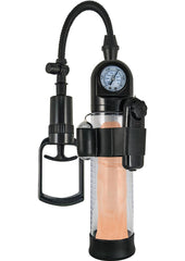 Maxx Gear Vibrating Vacuum Gauge Penis Pump - Clear