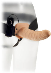 ME YOU US The Extender Plus Vibrating Hollow Strap-On - Flesh/Vanilla