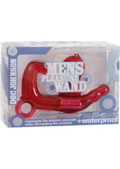 Men's Pleasure Wand Vibrating Prostate Stimulator with Remote Control - Red