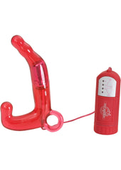 Men's Pleasure Wand Vibrating Prostate Stimulator with Remote Control - Red