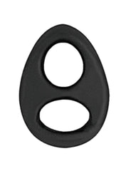 My Cockring Double Ring Silicone Cock and Scrotum Ring - Black