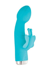 My Secret Butterfly Rechargeable Silicone Rabbit Vibrator - Aqua/Blue