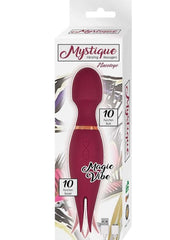 Mystique Vibrating Massagers Rechargeable Silicone Magic Wand - Eggplant/Purple