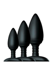 Nexus Butt Plug Trio Silicone Butt Plugs - Black - 3 Pieces