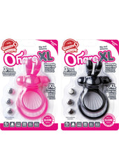 Ohare XL Silicone Wearable Rabbit Vibe Cock Ring Waterproof - Assorted Colors - 6 Pieces Per Box
