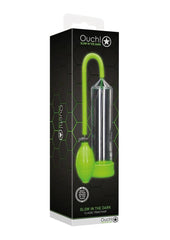 Ouch! Classic Penis Pump - Clear/Glow In The Dark/Green