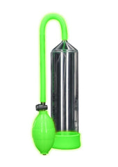 Ouch! Classic Penis Pump - Clear/Glow In The Dark/Green