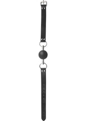 Ouch! Solid Ball Gag with Rubber Ball and Bar - Black