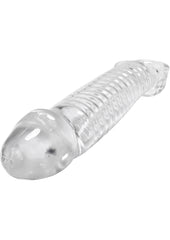 Oxballs Muscle Textured Cock Sheath Penis Extender - Clear - 9.25in