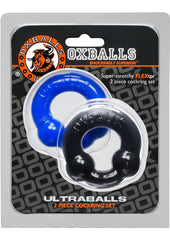 Oxballs Ultraballs Cock Ring - Black/Blue - 2 Pack/Set