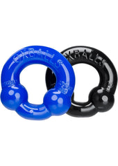 Oxballs Ultraballs Cock Ring - Black/Blue - 2 Pack/Set