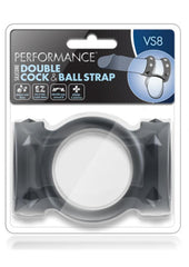 Performance Vs8 Silicone Double Cock and Ball Strap - Black