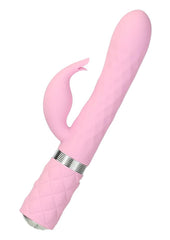 Pillow Talk Lively Silicone Rechargeable Dual Motor Massager with Swarovski - Crystal/Pink