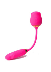 Pink Pussycat Vibrating Thrusting Rechargeable Silicone Rose with Remote