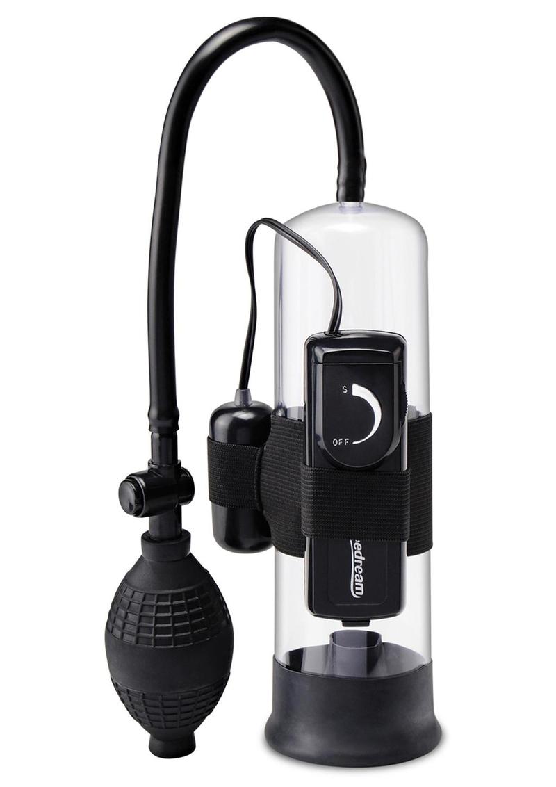 Pump Worx Beginner's Vibrating Pump Advanced Penis Enlargement System - Black/Clear