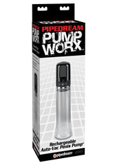 Pump Worx Rechargeable 3-Speed Auto-Vac Penis Pump - Black/Clear