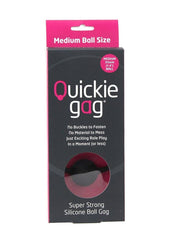 Quickie Gag Silicone Ball Gag Bondage - Black - Medium