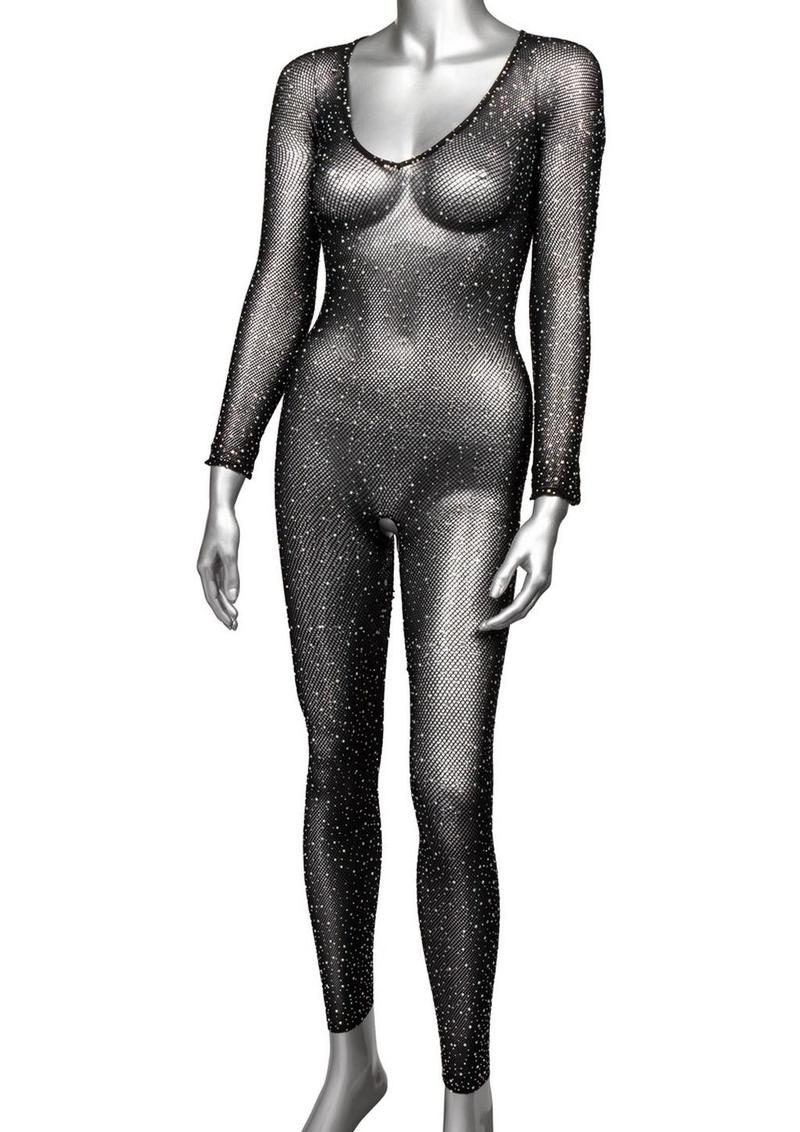 Radiance Crotchless Full Body Suit - Black - One Size