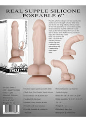 Real Supple Poseable Silicone Dildo with Balls