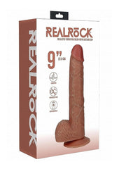 Realrock Vibrating Cock with Balls Regular Straight - Caramel - 9in