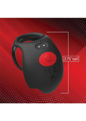 Red Dot Silicone Rechargeable Vibrating Cock Ring with Controller V3