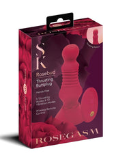 Remote Contrl Thrusting Rosebud Buttplug - Red/Rose