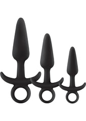 Renegade Men's Tool Kit Silicone Anal Plugs - Black - Set Of 3