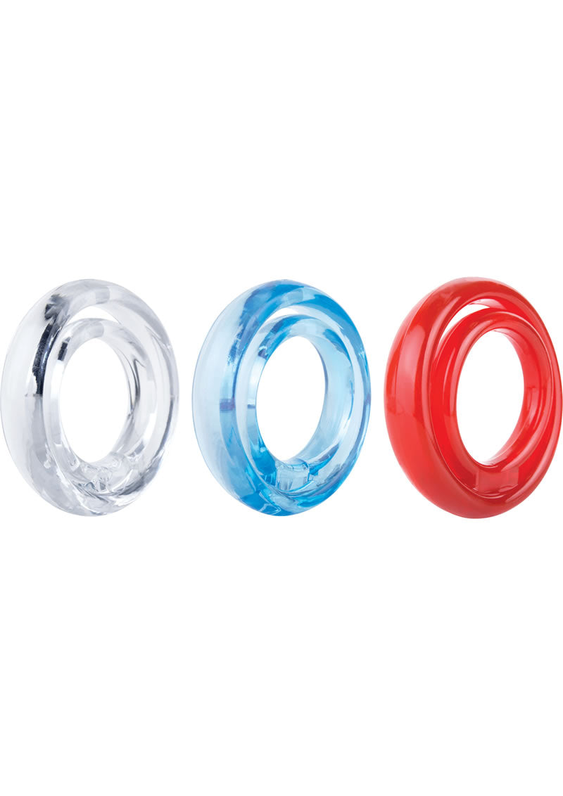 Ringo 2 Cock Ring with Ball Sling - Assorted Colors - 18 Each Per Box