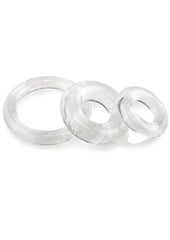 Ringo X3 Cock Rings (3 Sizes Per Pack) - Clear (6 Packs Per Counter