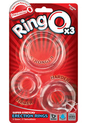 Ringo X3 Cock Rings (3 Sizes Per Pack) - Clear (6 Packs Per Counter - Clear - Display