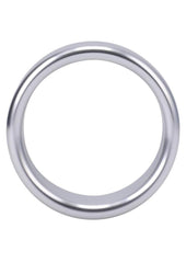 Rock Solid Brushed Alloy Aluminum Cock Ring - Metal/Silver - Medium