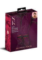 Rosegasm Cuffs with Satin Blindfold - Black/Red/Rose