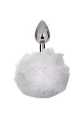 Running Wild Faux Fur Bunny Tail and Metallic Anal Plug - White